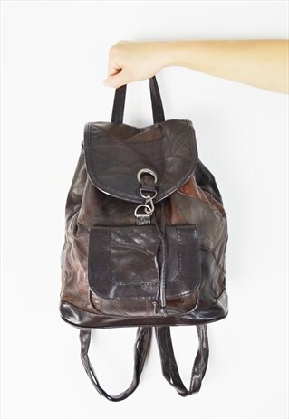 BROWN LEATHER RUCKSACK / BACKPACK BAG