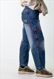 BLUE DENIM 90S BAGGY HIP HOP BALDMARK CARGO SKATER TROUSERS