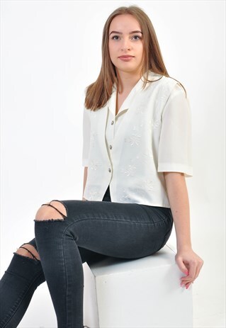 VINTAGE 90'S BLOUSE IN WHITE