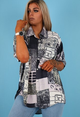 VINTAGE PATTERN SHIRT IN MULTI NS169
