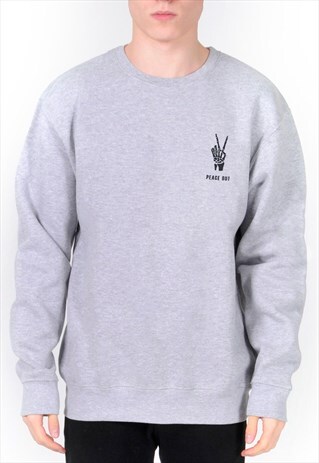 GREY PEACE OUT SWEATSHIRT