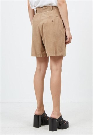 VINTAGE BROWN ALBERTO FABIANI SUEDE MIDI SHORTS