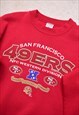 WOMEN'S VINTAGE 1996 SAN FRANCISCO 49ERS RED PRINT SWEATER