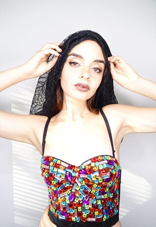 MULTI COLOURED BEADED BUSTIER