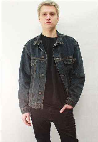 VINTAGE 90' AMAZING COOL CLASSIC GREY DENIM JACKET