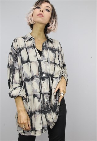 VINTAGE 80S/90S OVERSIZED PATTERNED SHIRT