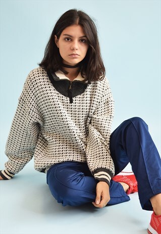 90'S RETRO JAZZY NORDIC OVERSIZED CHUNKY KNIT JUMPER