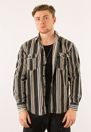 VINTAGE 90S STRIPED FLANNEL SHIRT