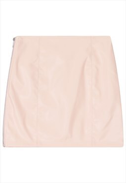 Shiny mini skirt in pastel pink