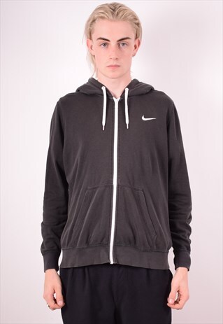 NIKE MENS VINTAGE HOODIE JACKET XL BLACK 90S