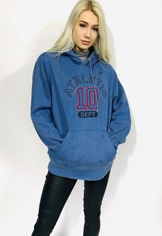 VINTAGE NIKE OVERSIZED HOODIE SWEATER ATHLETIC BLUE SPORTS