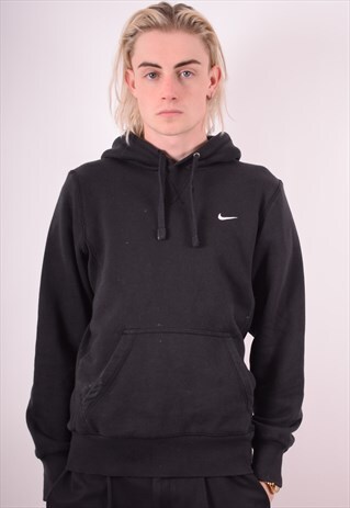 NIKE MENS VINTAGE HOODIE JUMPER SMALL BLACK 90S