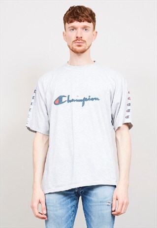 VINTAGE 80'S CHAMPION OVERSIZED GREY T-SHIRT