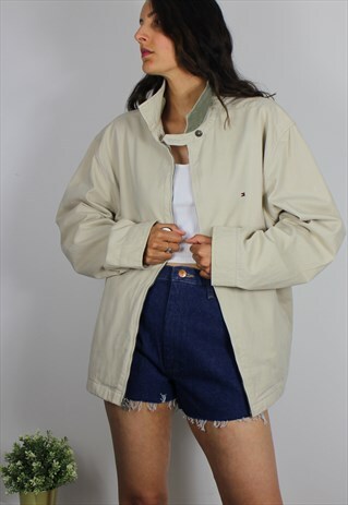 VINTAGE TOMMY HILFIGER HARRINGTON JACKET W LOGO FRONT