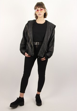 VINTAGE LEATHER BLACK JACKET
