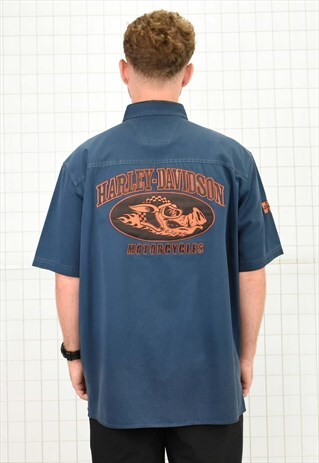 TURQUOISE HARLEY DAVIDSON RACE SHIRT