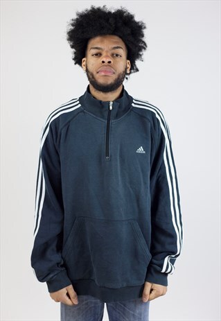 VINTAGE ADIDAS NAVY ZIP-UP SWEATSHIRT