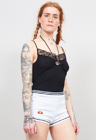 VINTAGE 90'S BLACK LACE TRIM CAMI TOP
