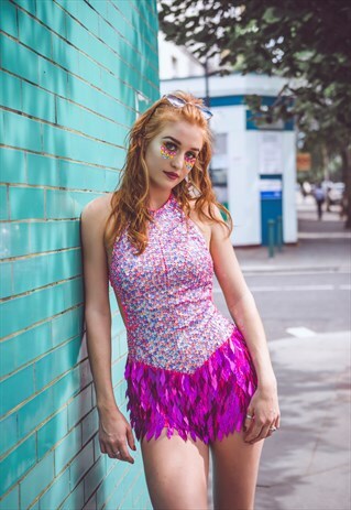 PINK PIXIE SEQUIN PLAYSUIT