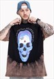 Kalodis Vintage Tie Dye Spoof Skull Print T-Shirt