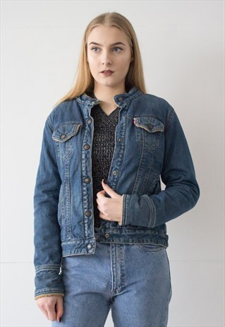 VINTAGE RETRO BLUE CROP LEVI'S DENIM JACKET