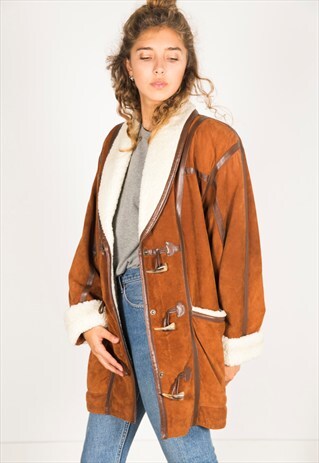 VINTAGE 80S WINTER SHEEPSKIN COAT / R2870