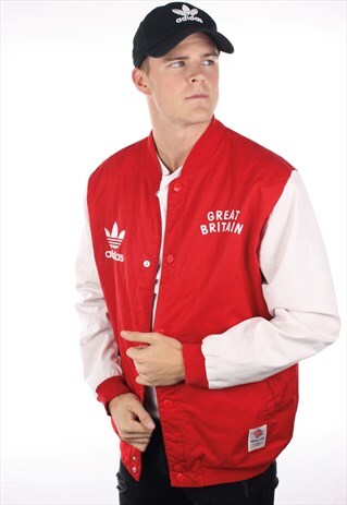 VINTAGE ADIDAS ORIGINALS GREAT BRITAIN BOMBER JACKET