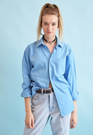 90'S RETRO MINIMALIST OVERSIZED BOYFRIENDS SHIRT TOP