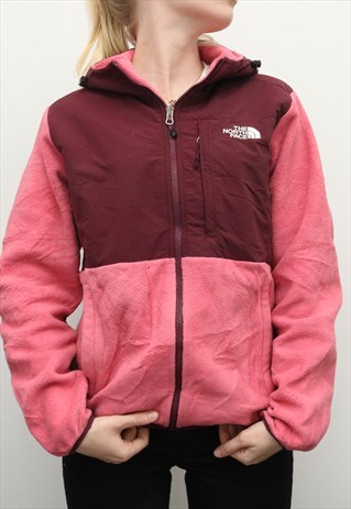 THE NORTH FACE - PINK DENALI EMBROIDERED HOODED FLEECE JACKE