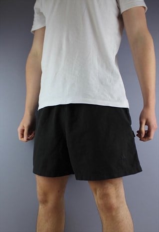 VINTAGE ADIDAS SHORTS IN BLACK WITH POCKETS AND EMBROIDERED