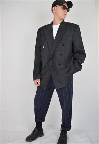 VINTAGE OVERSIZE RAVE GREY BLAZER