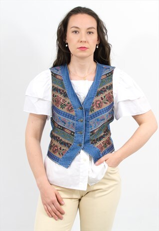 St Michael vintage vest in boho festival style