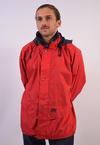 helly hansen red rain jacket