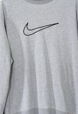 Vintage Nike Embroidered Swoosh Logo Sweatshirt grey