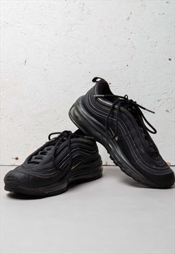 Black nike air max '97 black with gold tick trainers