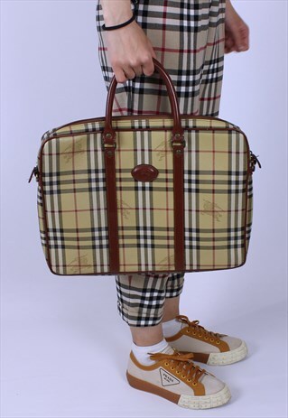 80S BURBERRY BURBERRYS VINTAGE BAG UNISEX RARE