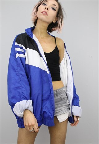 VINTAGE 80S 90S OVERSIZED SHELL SUIT FESTIVAL JACKET