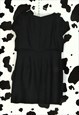VINTAGE 90S BLACK MONOCHROME FORMAL MINI SHIFT SHEATH DRESS