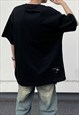 BLACK GRAPHIC OVERSIZED T SHIRT TEE