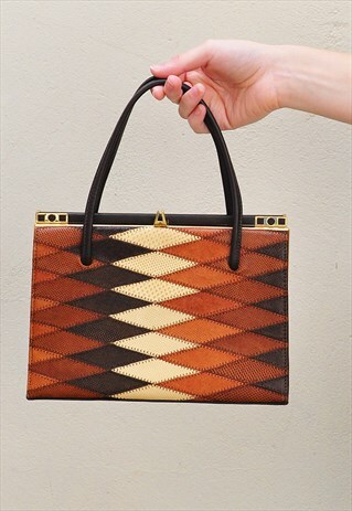 VINTAGE 1970'S PATCHWORK LEATHER KELLY BAG