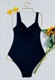 VINTAGE 90'S LOW BACK BLACK SWIMSUIT