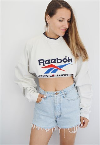 90S REEBOK FESTIVAL VINTAGE CROPPED TOP/ SWEATSHIRT