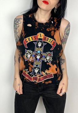 Reworked Guns n Roses bleached band Shirt size small