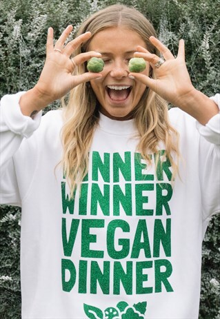 WINNER WINNER VEGAN DINNER WOMEN'S CHRISTMAS JUMPER