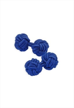 Fabric Knot Cufflinks - Royal Blue