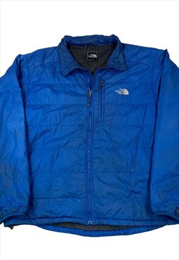 Blue the north face full zip up puffer jackeT