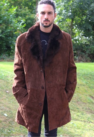 VINTAGE 80S SHEEPSKIN JACKET SHERPA - LARGE/XL - FESTIVAL