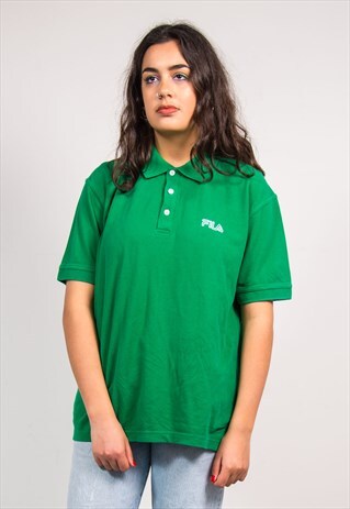 VINTAGE 90'S GREEN FILA POLO T-SHIRT