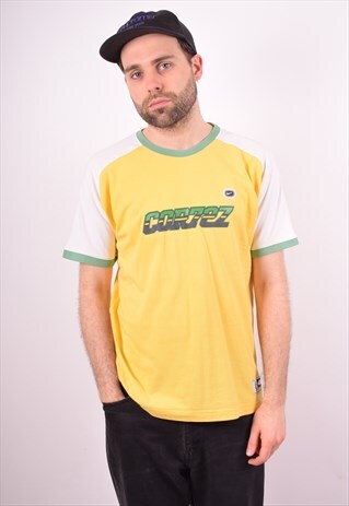 NIKE MENS VINTAGE T-SHIRT TOP LARGE YELLOW 90S