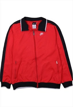 Vintage 90's Nike Sweatshirt Swoosh Full Zip Up Red XLarge